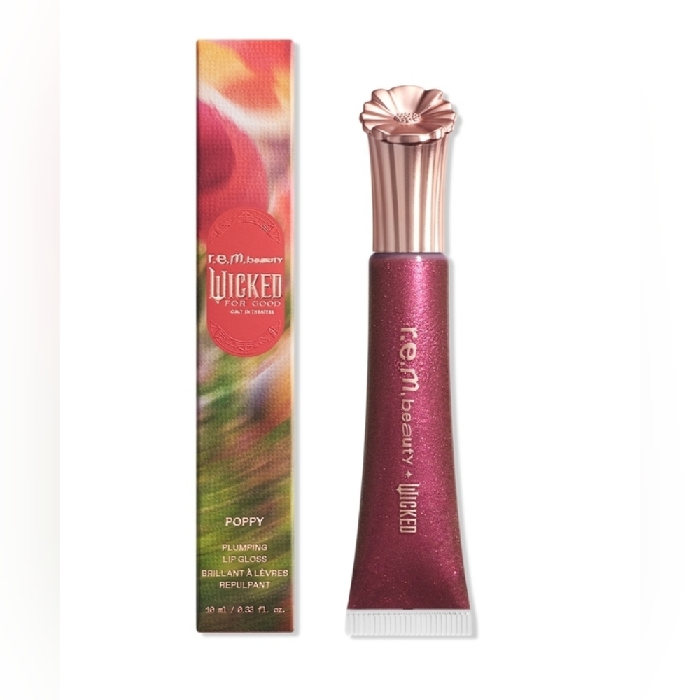 r.e.m. beauty x Wicked: For Good Poppy Plumping Lip Gloss PRETTY AS POPPY. BNIB
